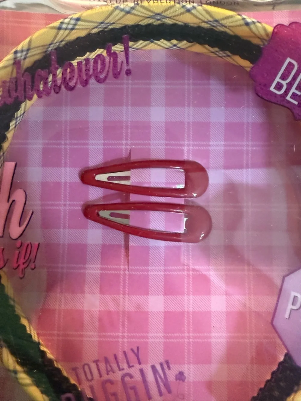 Clueless x Revolution Yellow Plaid Hair Accessory Set - Picture 3 of 6